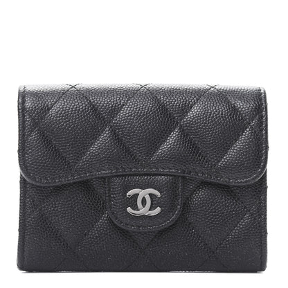 Chanel Iridescent Caviar Quilted Flap Card Holder Wallet Black 1 of 10