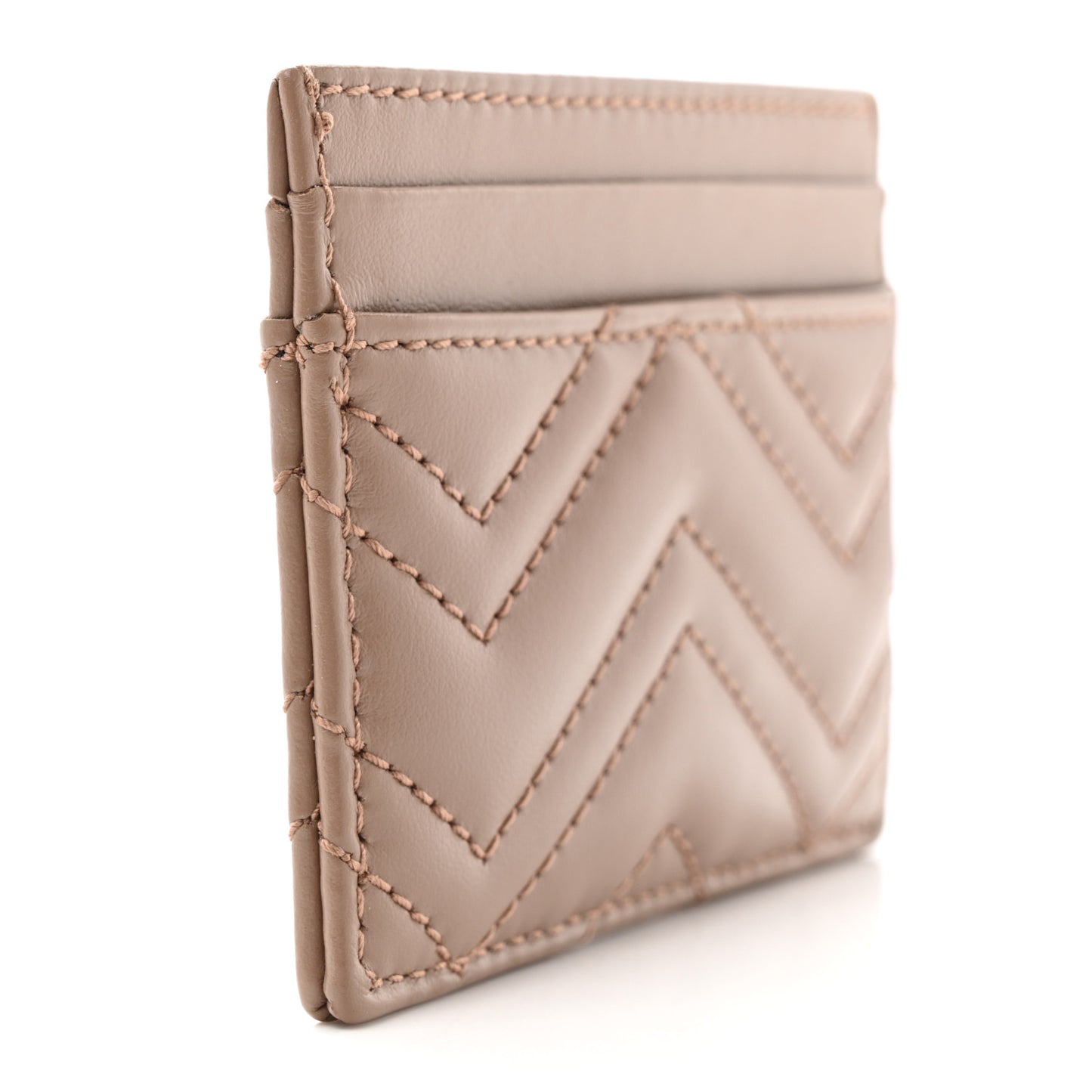 Calfskin Matelasse GG Marmont Card Holder Porcelain Rose