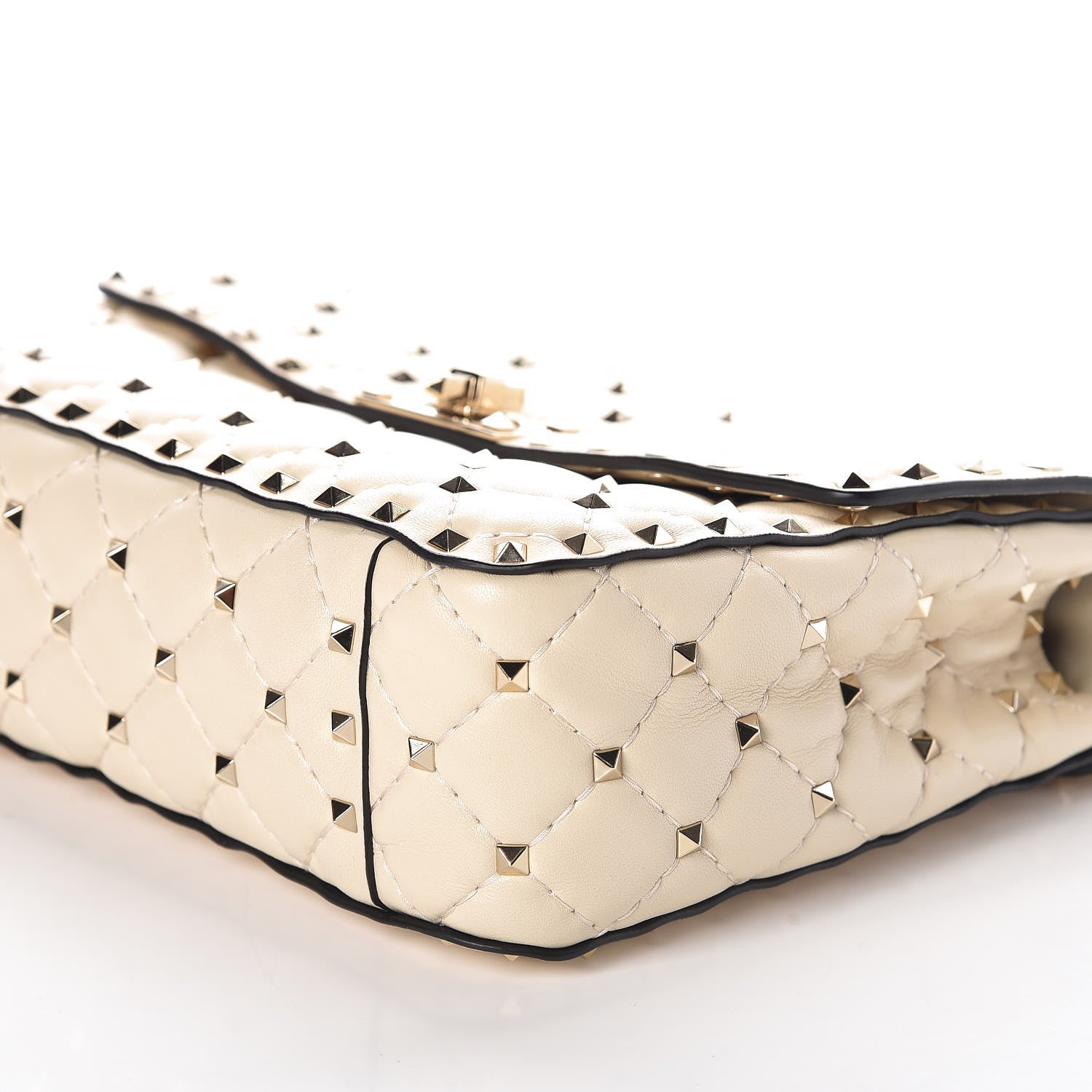 Valentino Garavani Nappa Medium Rockstud Spike Shoulder Bag Light Ivory 6 of 11
