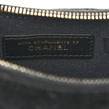 Chanel Velvet Crystal Quilted Chain Hobo Black 7 of 11