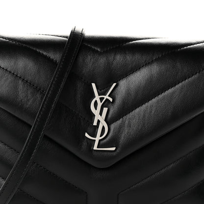 Saint Laurent Calfskin Y Quilted Monogram Toy Loulou Crossbody Bag Black 8 of 10