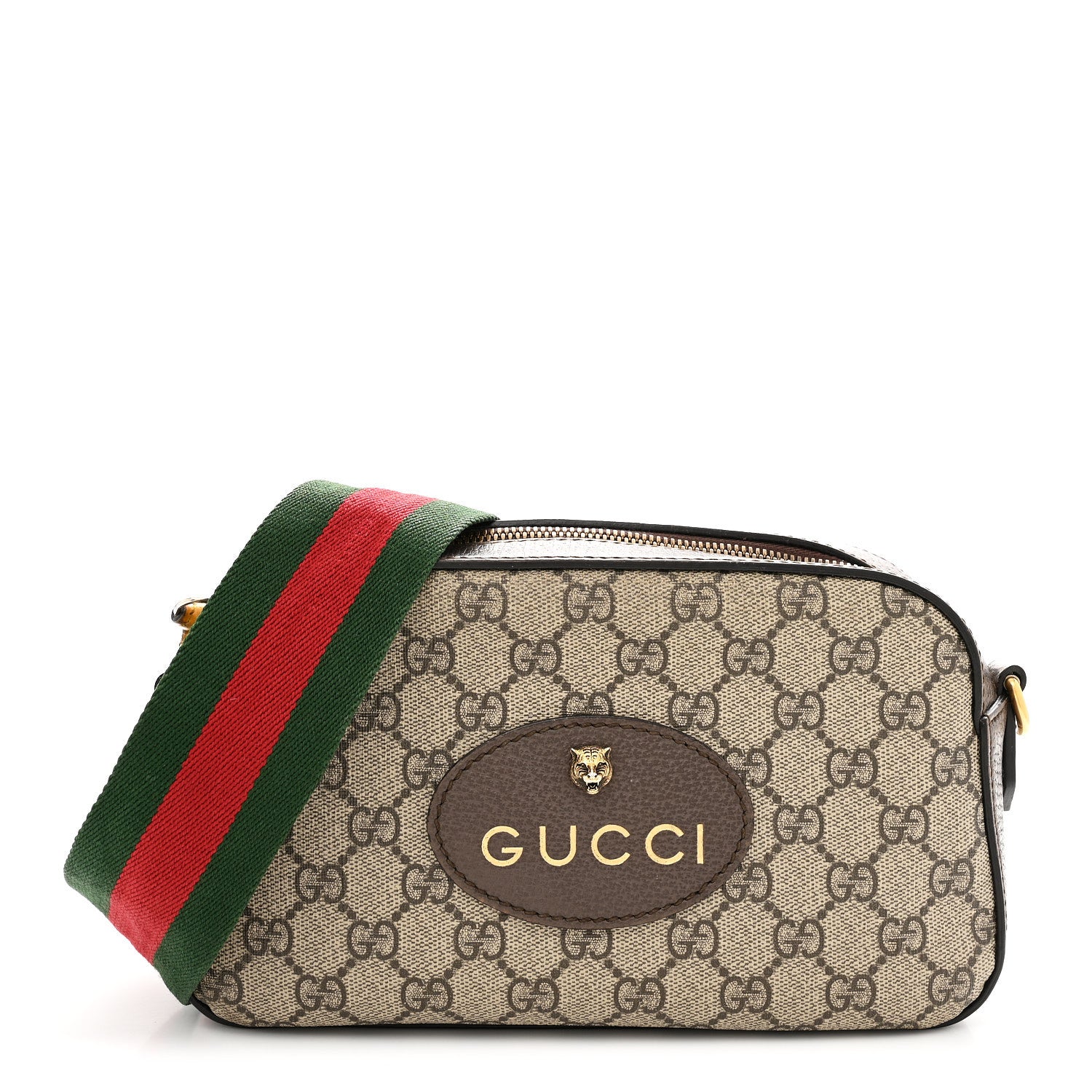 Gucci GG Supreme Monogram Web Neo Vintage Shoulder Bag Beige New Acero Crop 1 of 13