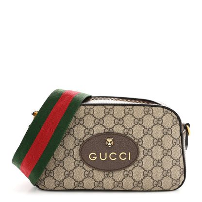 Gucci GG Supreme Monogram Web Neo Vintage Shoulder Bag Beige New Acero Crop 1 of 13