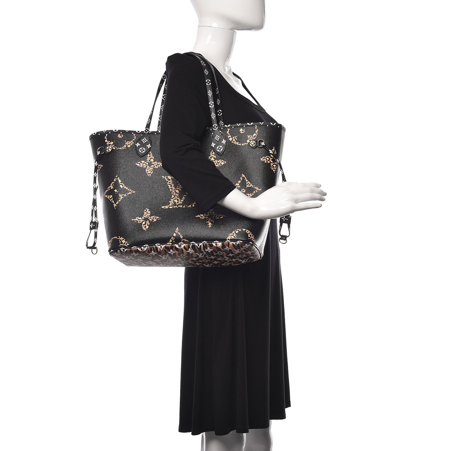 Monogram Giant Jungle Neverfull MM Black