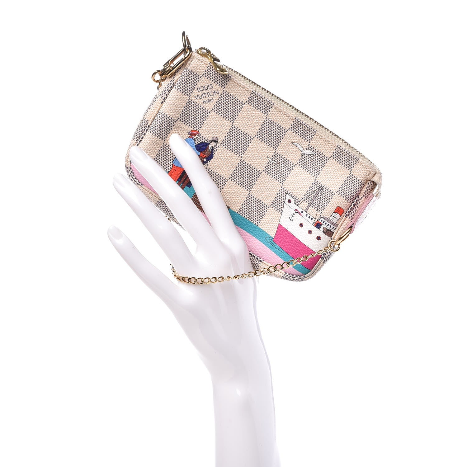 Louis Vuitton Damier Azur 2016 Christmas Animation Mini Pochette Accessories 2 of 8