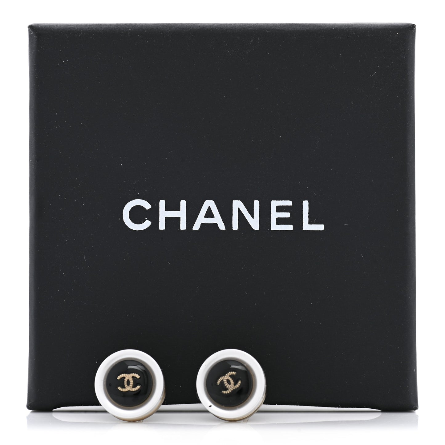 Resin Textured CC Button Earrings