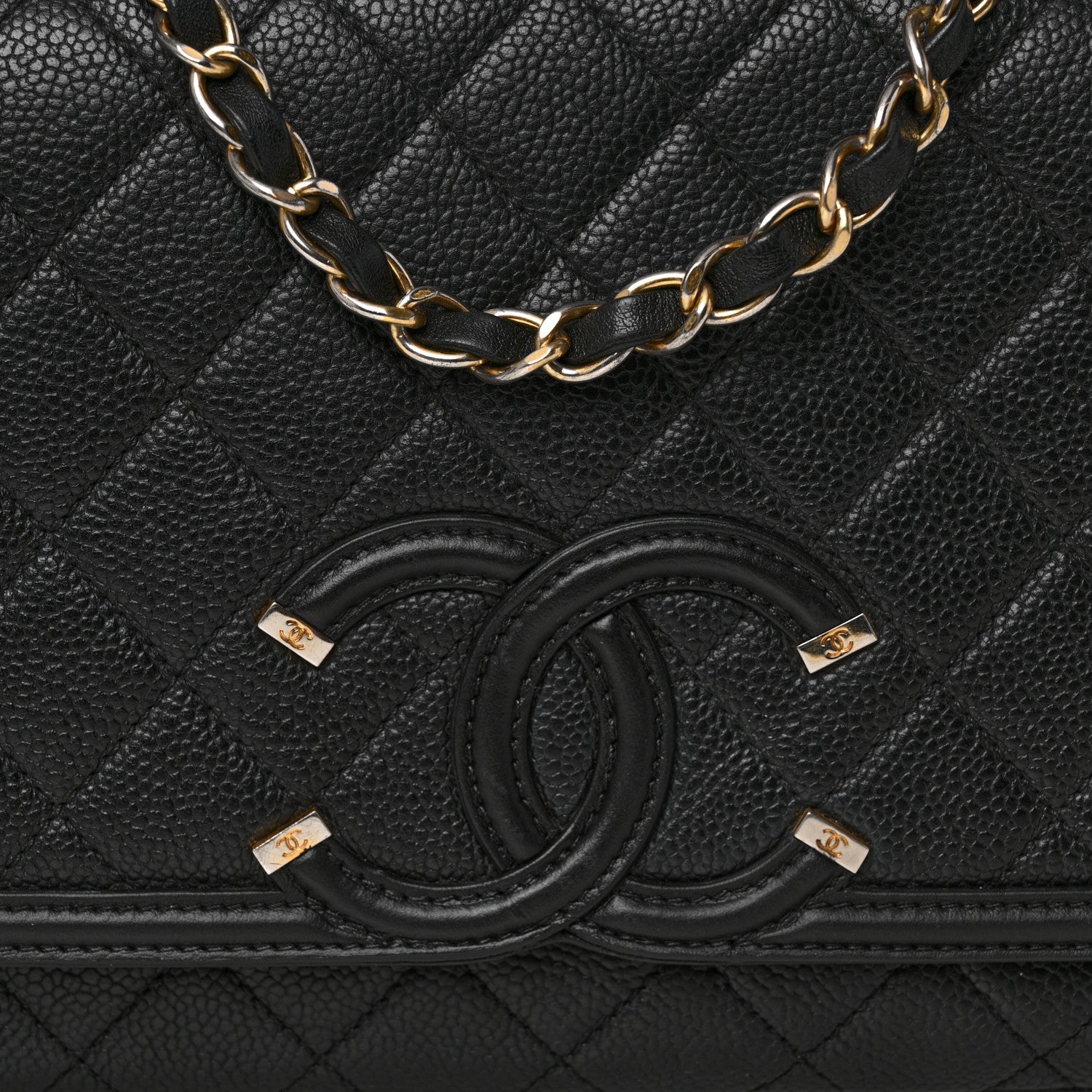 Chanel Caviar Quilted Medium CC Filigree Flap Black 8 of 11