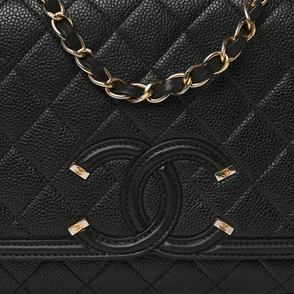 Chanel Caviar Quilted Medium CC Filigree Flap Black 8 of 11
