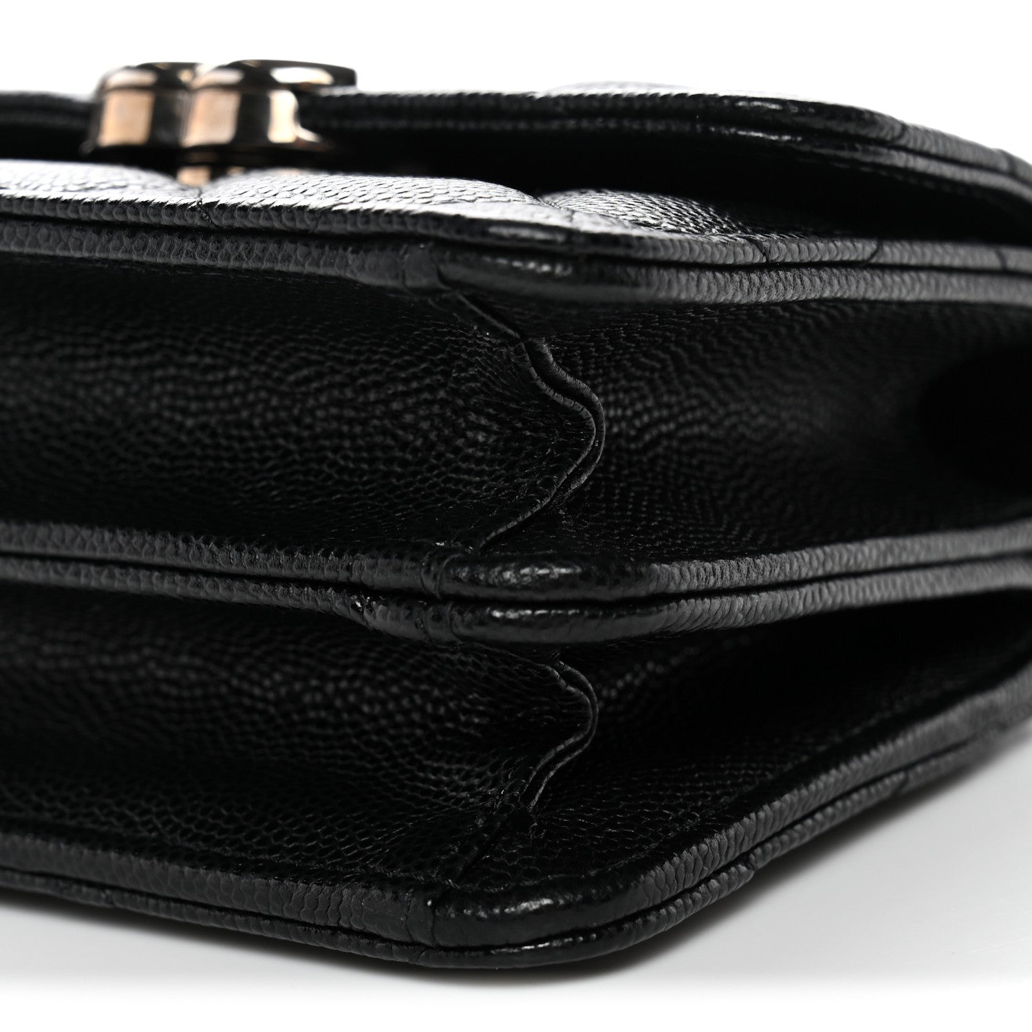 Chanel Caviar Quilted Enamel Top Handle Flap Clutch With Chain Black 11 of 11