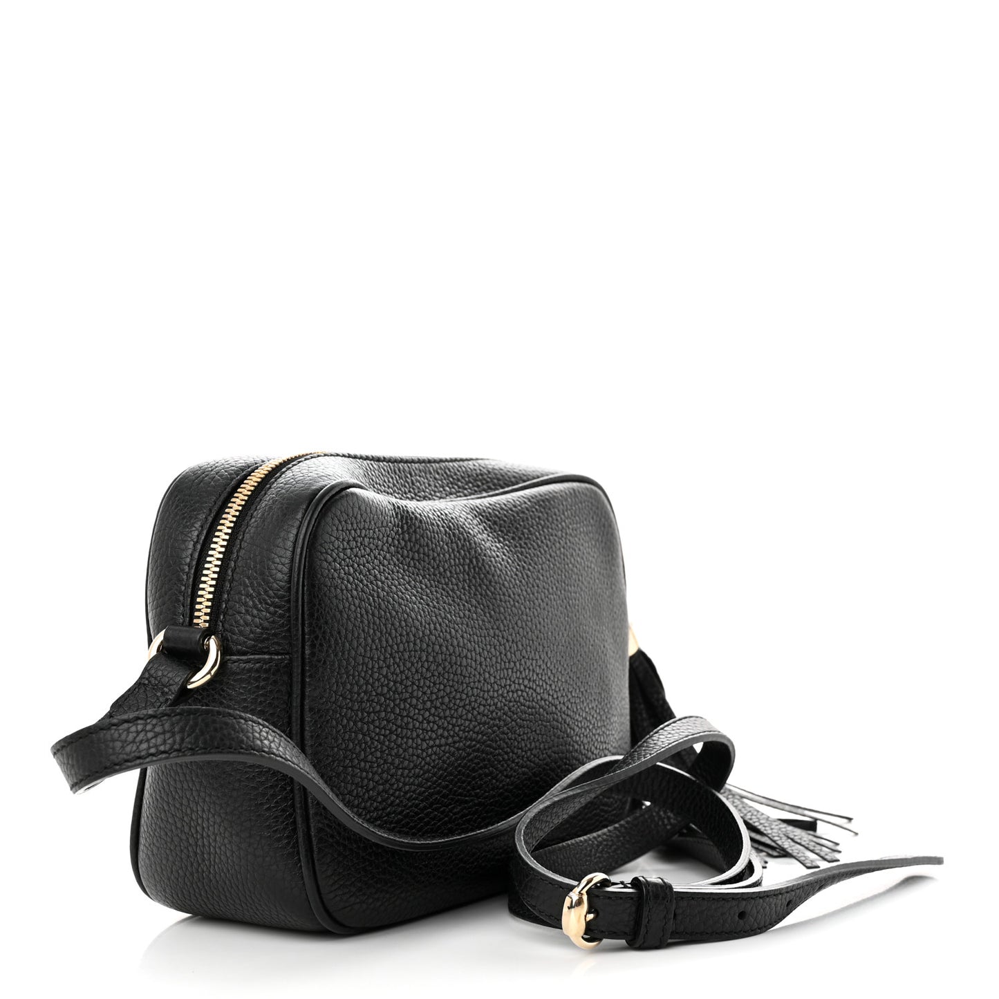 Pebbled Calfskin Small Soho Disco Bag Black
