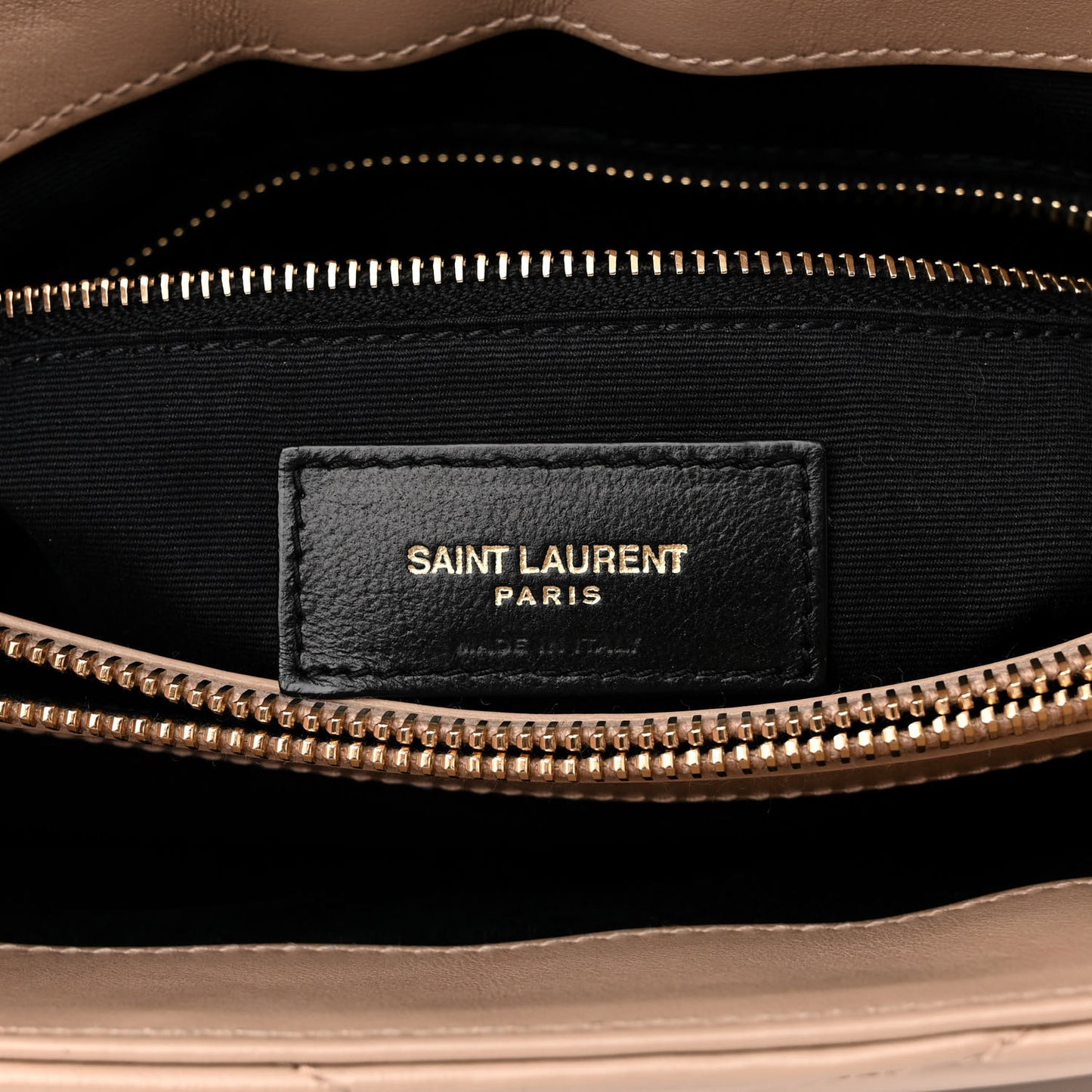 Calfskin Y Quilted Monogram Medium Loulou Chain Satchel Dark Beige