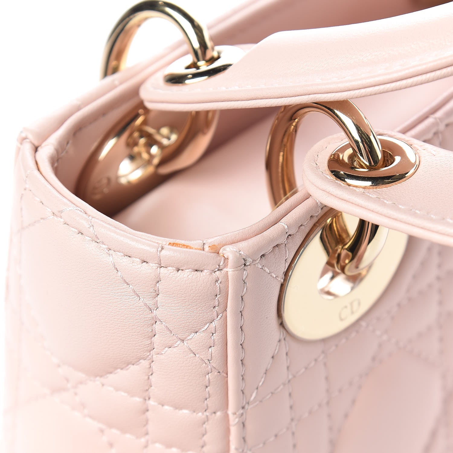 Christian Dior Lambskin Cannage Mini Lady Dior Rose Poudre 7 of 9