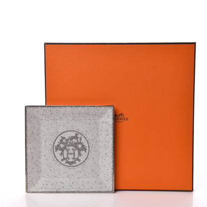 Hermes Porcelain Mosaique au 24 Square Plate Platinum 7 of 7