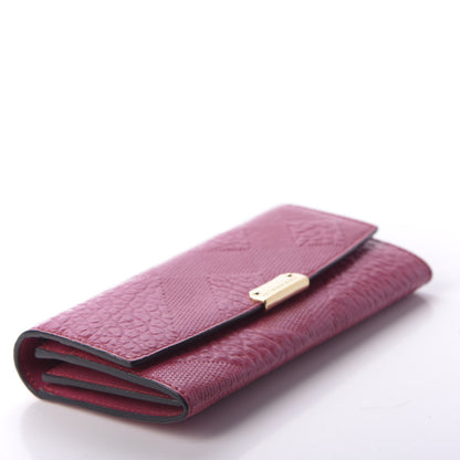 Burberry Signature Grain Calfskin Check Embossed Porter Continental Wallet Dark Plum 4 of 10