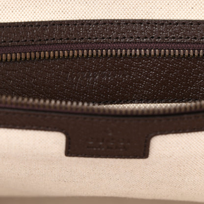 Gucci Suede Jumbo GG Debossed Textured Dollar Calfskin Savoy Travel Bag Wood Brown Chocolate 6 of 9