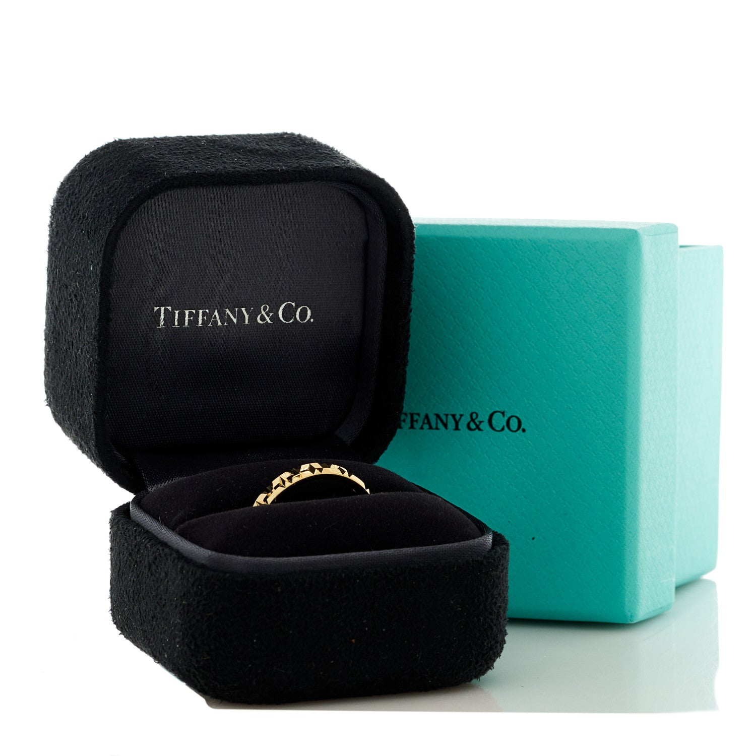 Tiffany 18K Yellow Gold T True Narrow Ring 54 7 5 of 5