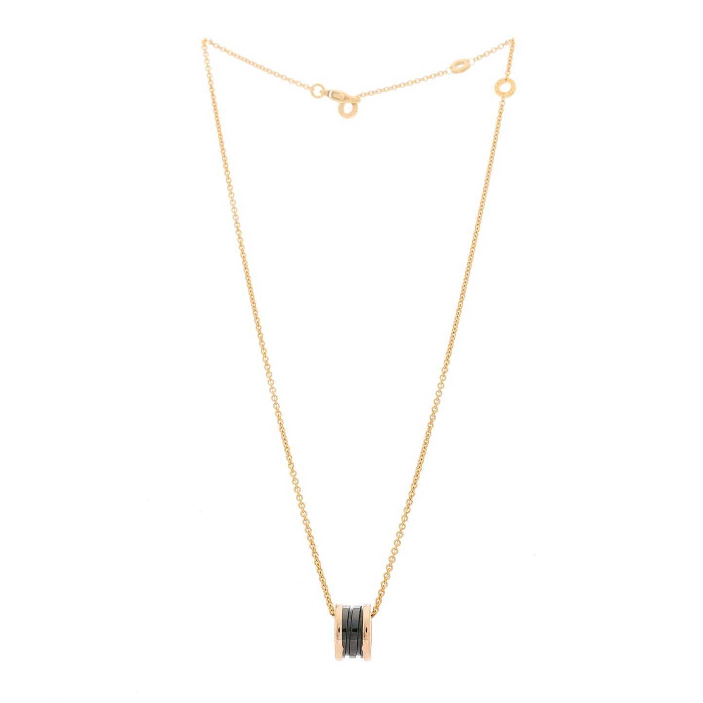 18K Rose Gold Black Ceramic B.Zero1 Pendant Necklace