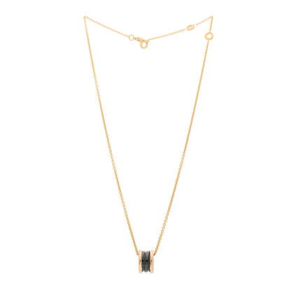 Bulgari 18K Rose Gold Black Ceramic B.Zero1 Pendant Necklace 3 of 7