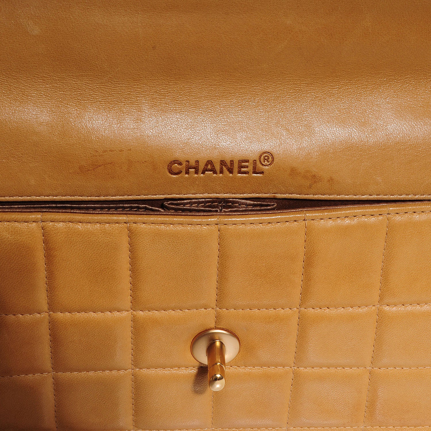 Chanel Lambskin East West Chocolate Bar Flap Beige 6 of 9