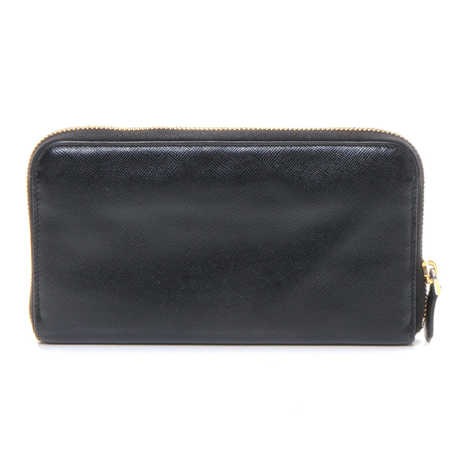 Prada Saffiano Metal Zip Around Wallet Nero Black 3 of 7