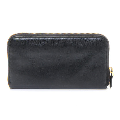 Prada Saffiano Metal Zip Around Wallet Nero Black 3 of 7