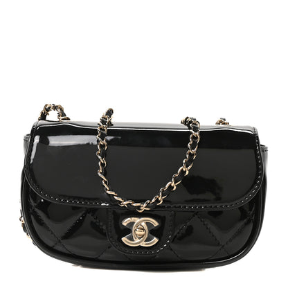Chanel Patent Calfskin Quilted Mini Flap Black 1 of 11