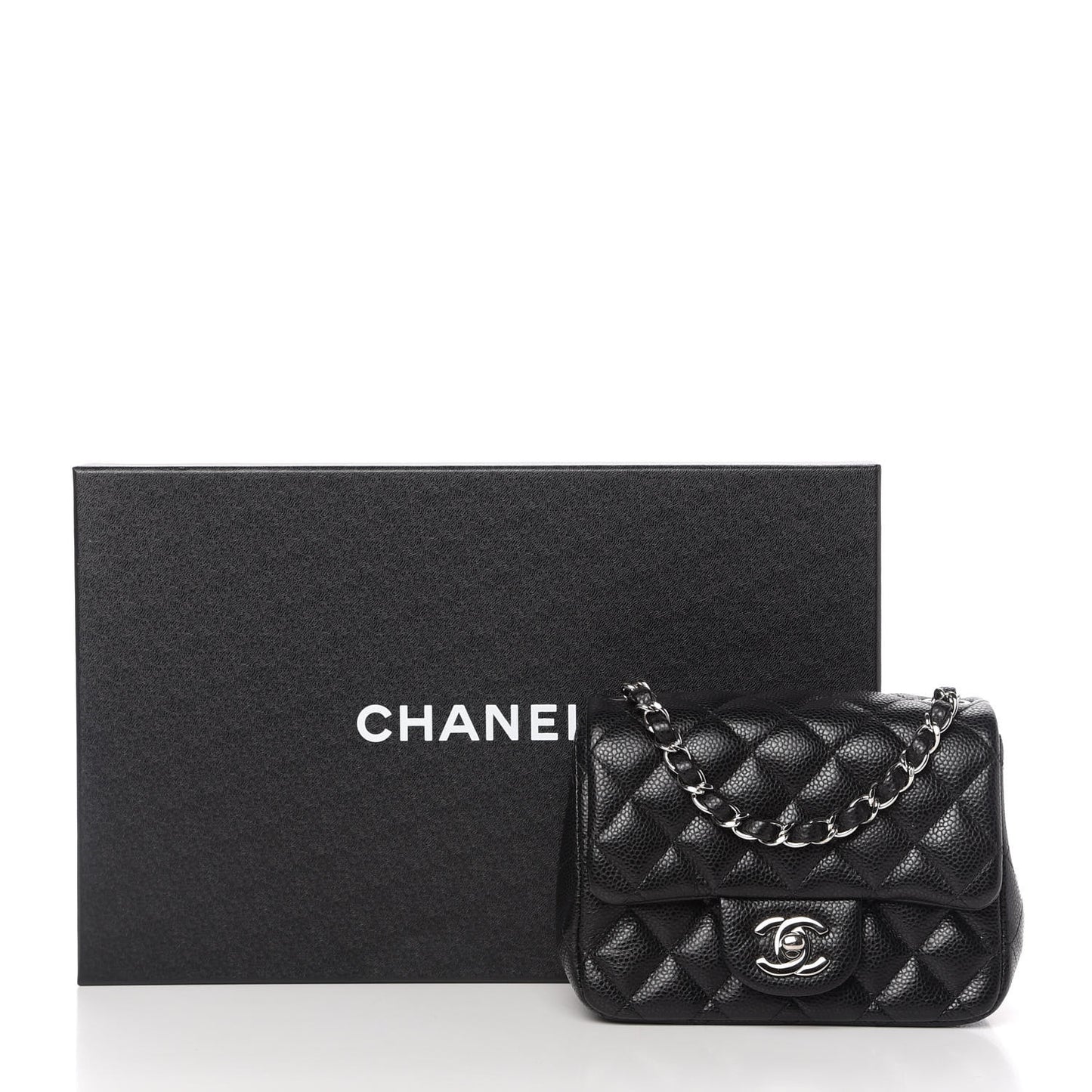 Caviar Quilted Mini Square Flap Black