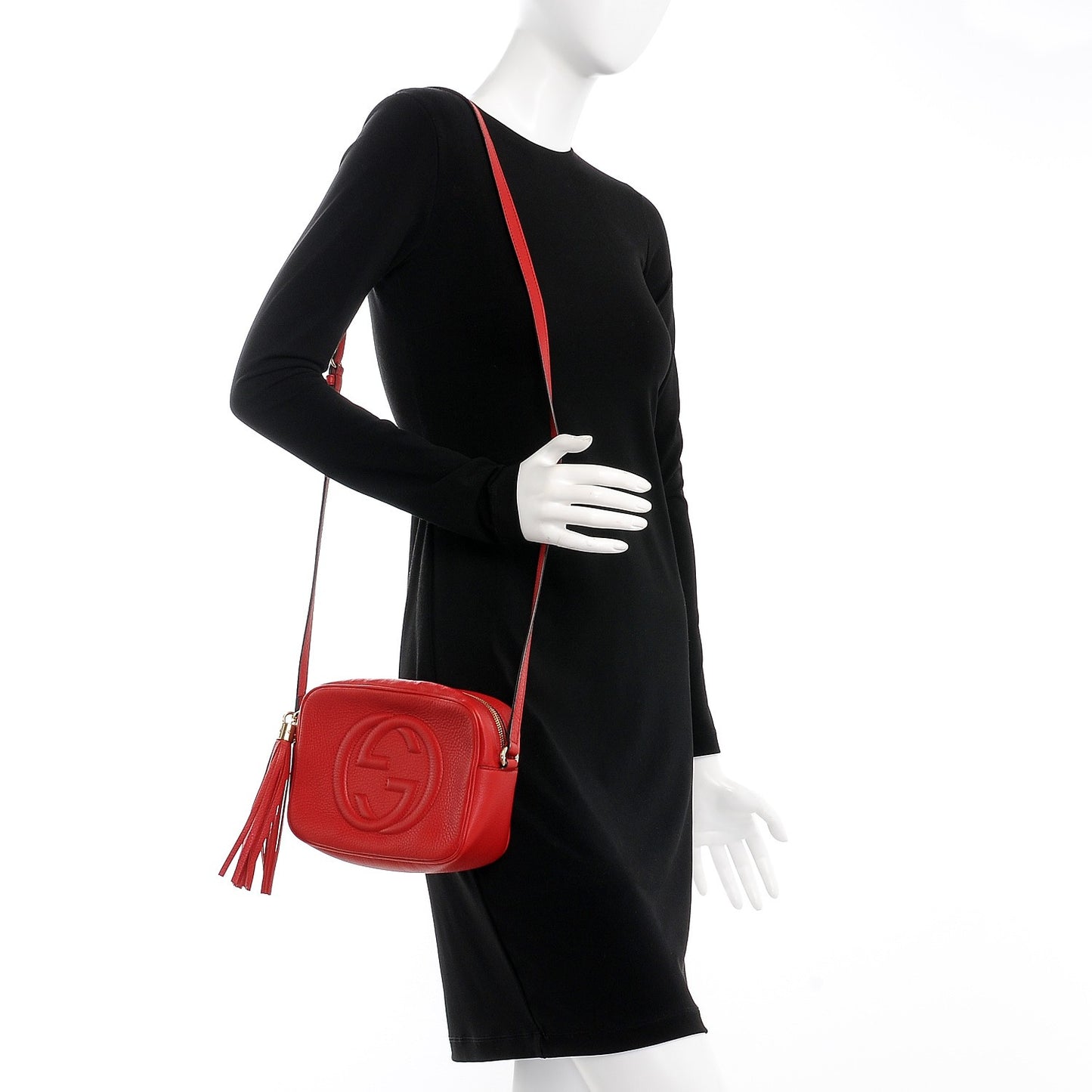 Pebbled Calfskin Small Soho Disco Bag Tabasco Red