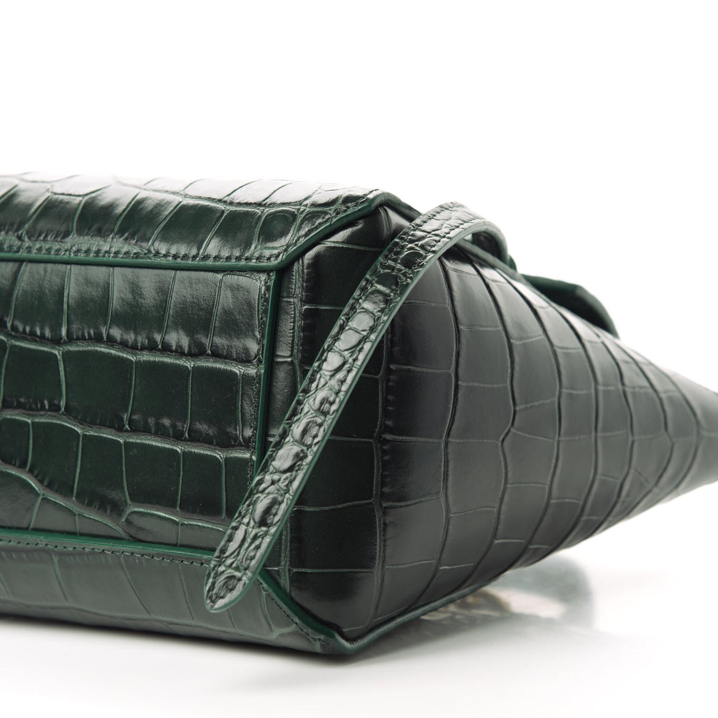 Calfskin Crocodile Embossed Nano Belt Bag Amazone
