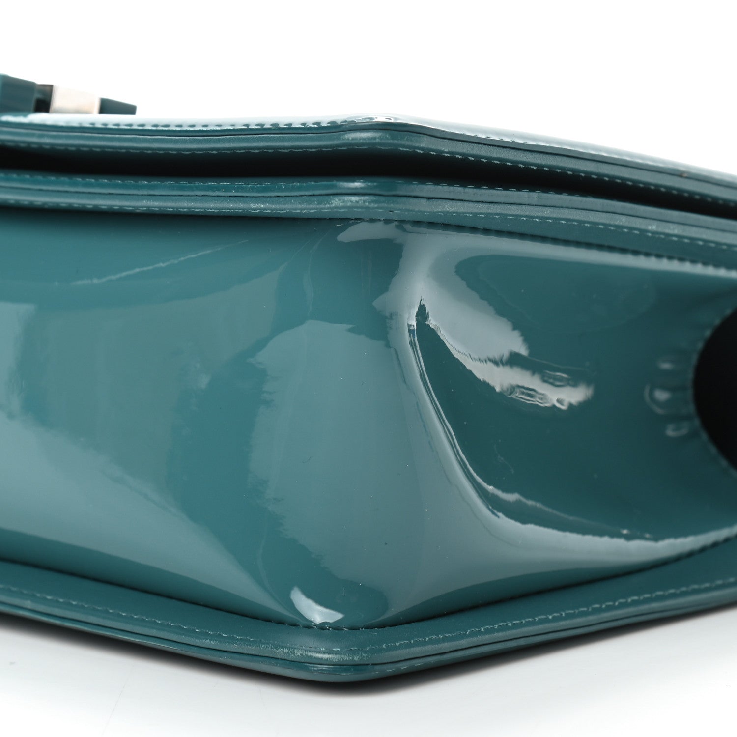 Chanel Patent Calfskin Quilted Medium Plexiglass Boy Flap Turquoise 9 of 10