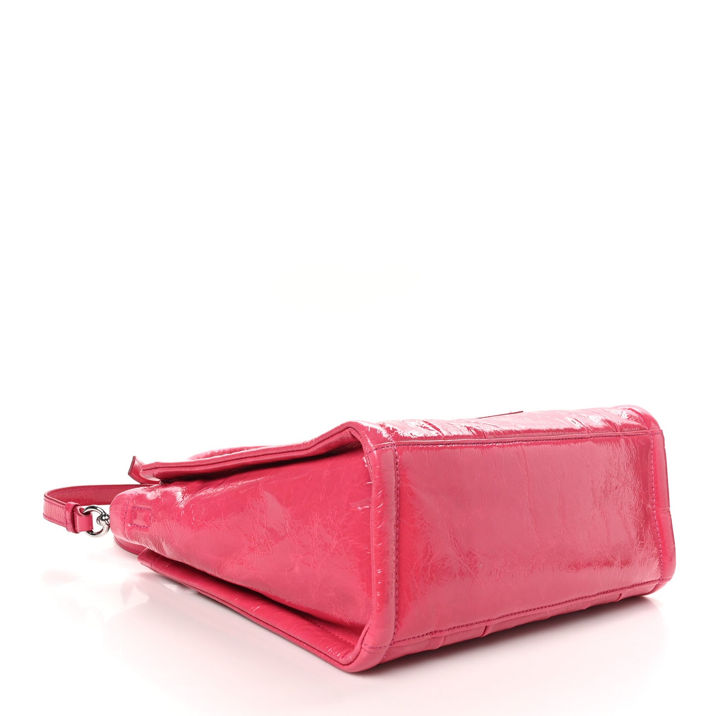 Shiny Crinkled Calfskin The Tote Bag Pink