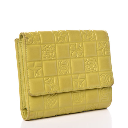Chanel Lambskin Precious Symbols French Flap Wallet Light Green 3 of 14