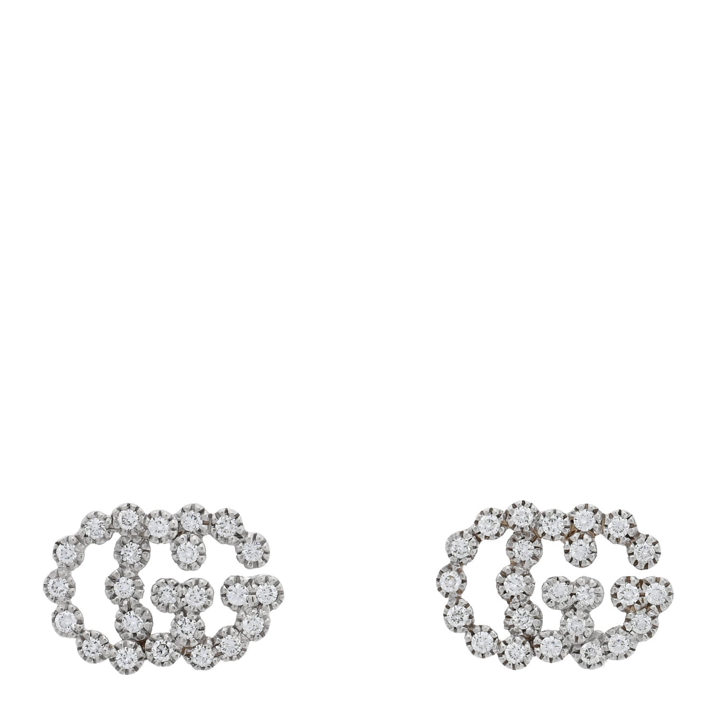 18K White Gold Diamond Running G Earrings