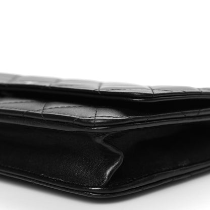 Chanel Lambskin Quilted Wallet On Chain WOC Black 12 of 14
