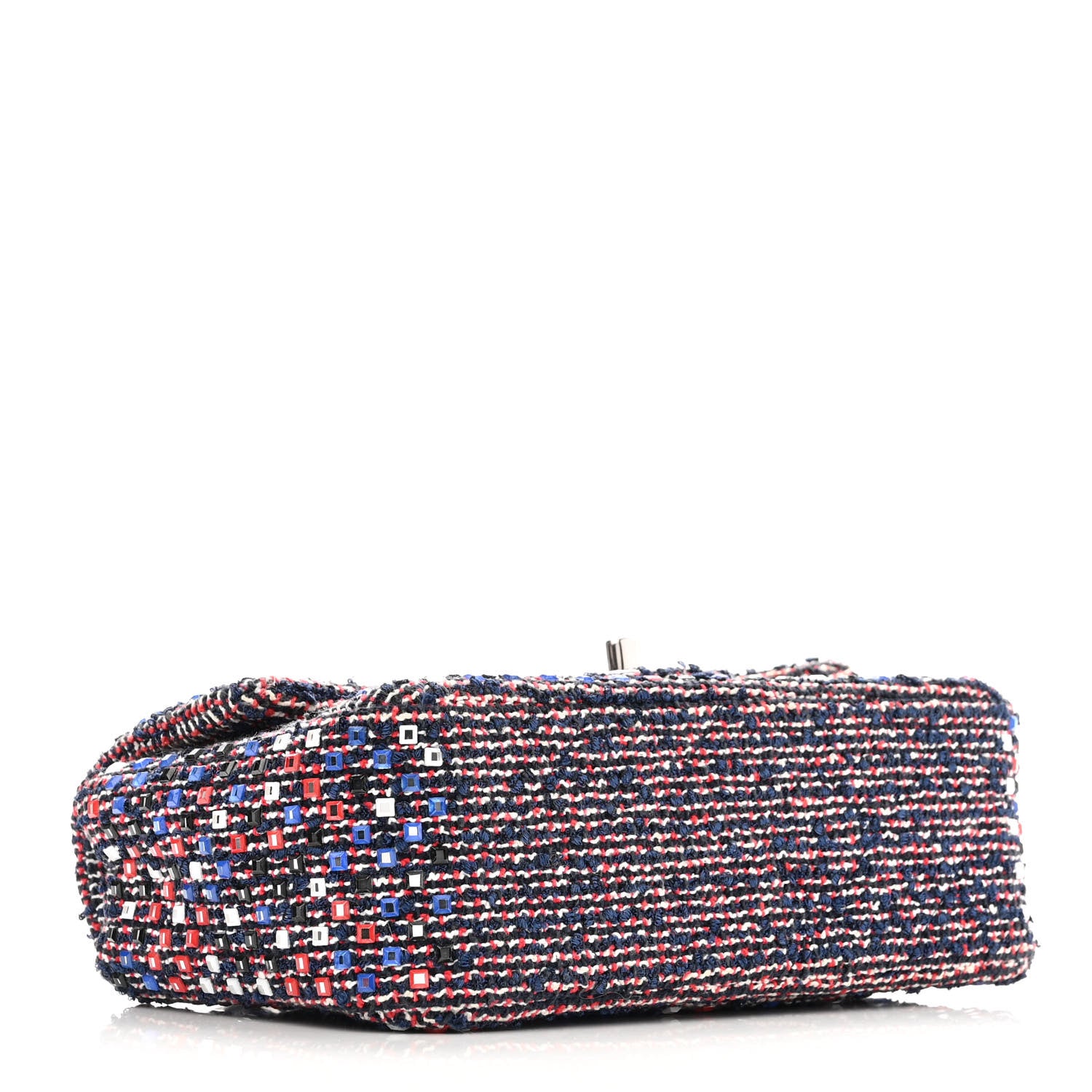 Chanel Sequin Tweed Mini Rectangular Flap Red White Blue 4 of 10