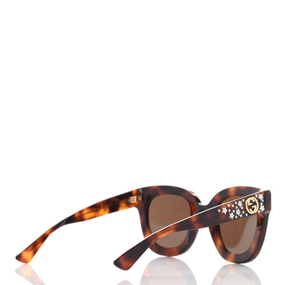 Gucci Acetate Stars Cat Eye Sunglasses GG0116S Havana 4 of 9