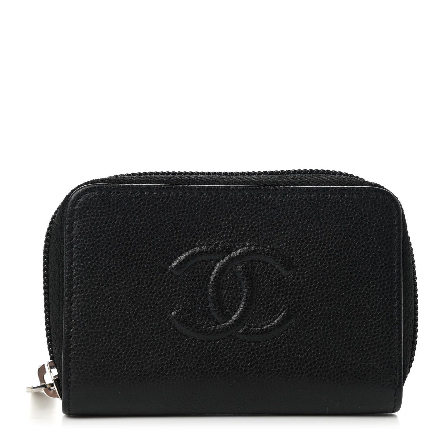 Caviar Timeless CC Zip Around Coin Purse Black