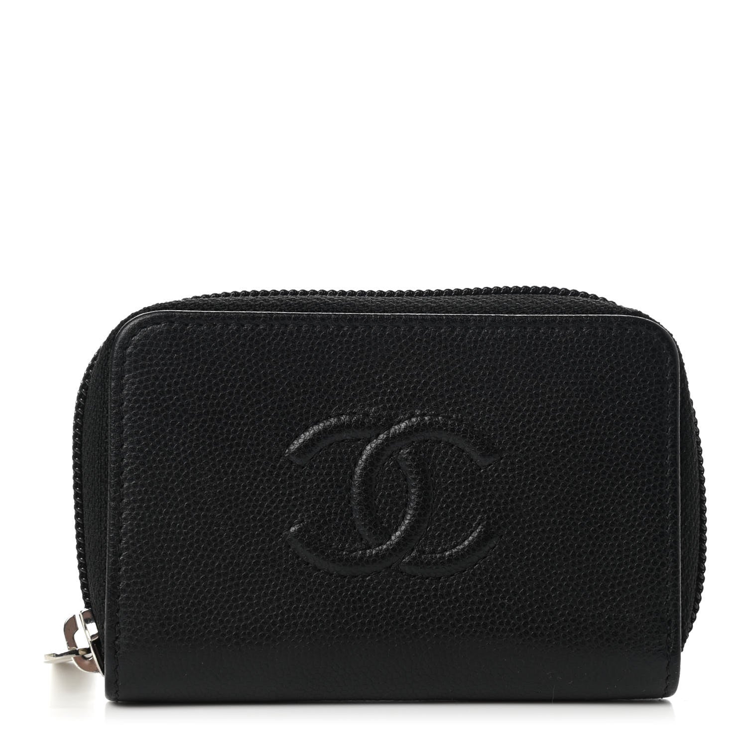 Chanel Caviar Timeless CC Zip Around Coin Purse Black 1 of 7