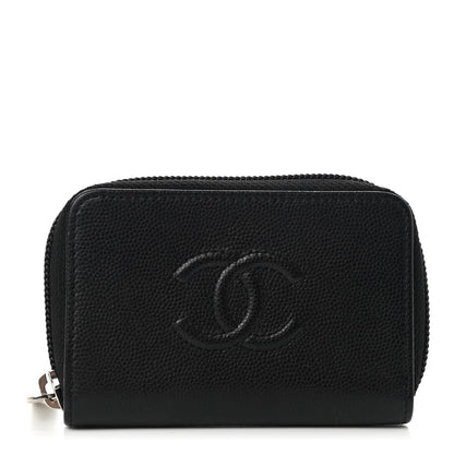 Chanel Caviar Timeless CC Zip Around Coin Purse Black 1 of 7