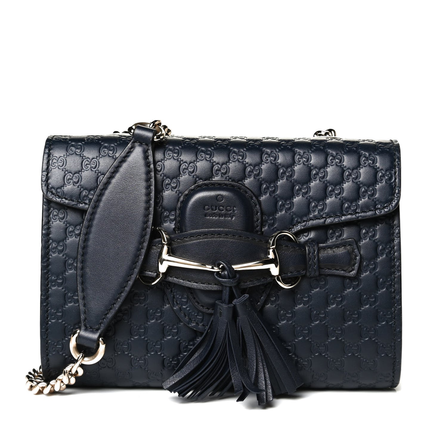 Microguccissima Mini Emily Chain Shoulder Bag Blue