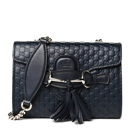 Gucci Microguccissima Mini Emily Chain Shoulder Bag Blue 1 of 11