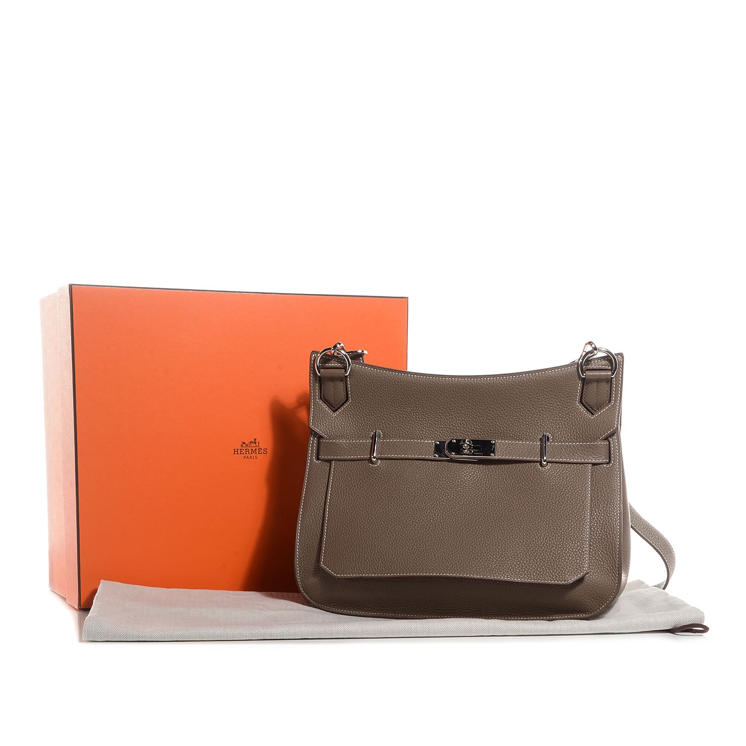 Hermes Taurillon Clemence Jypsiere 34 Etoupe 16 of 23