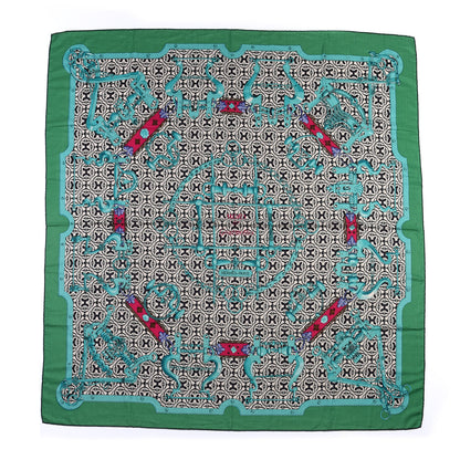 Hermes Cashmere Silk Mors Et Gourmettes Remix Shawl 140 1 of 8