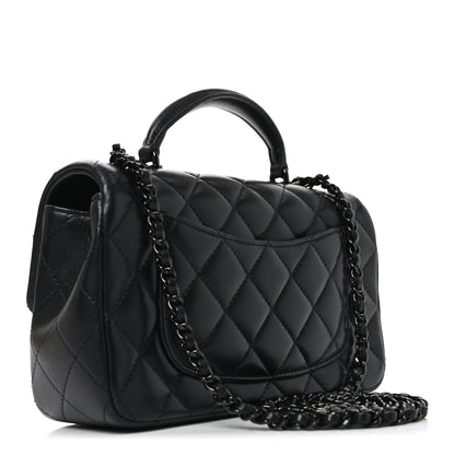 Chanel Lambskin Quilted Mini Top Handle Rectangular Flap So Black 3 of 11