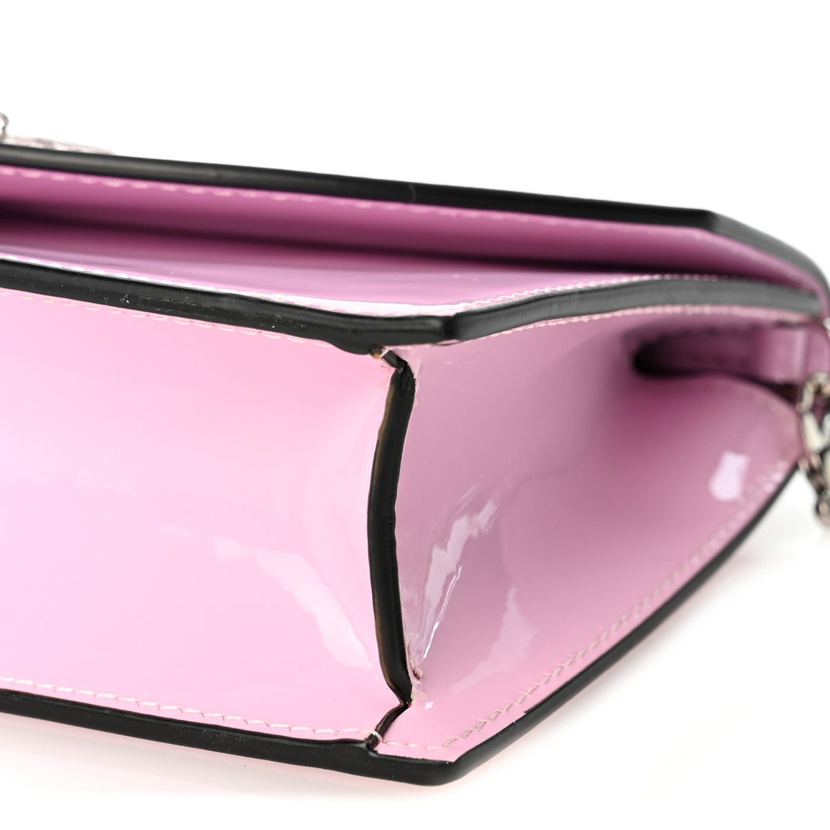Patent Calfskin Loubi54 Crossbody Clutch Pink
