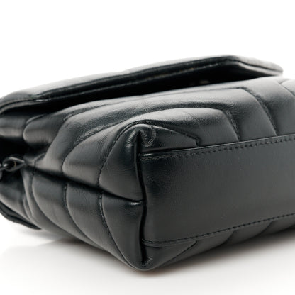 Saint Laurent Calfskin Y Quilted Monogram Monochrome Toy Loulou Crossbody Bag Black 10 of 11