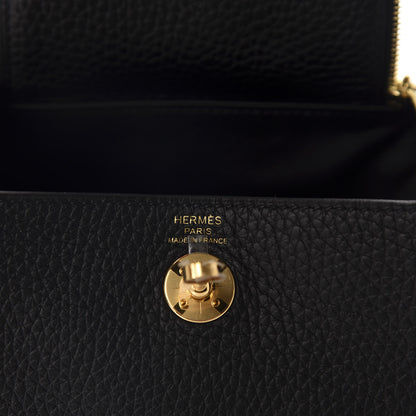 Hermes Taurillon Clemence Mini Lindy 20 Black 6 of 11