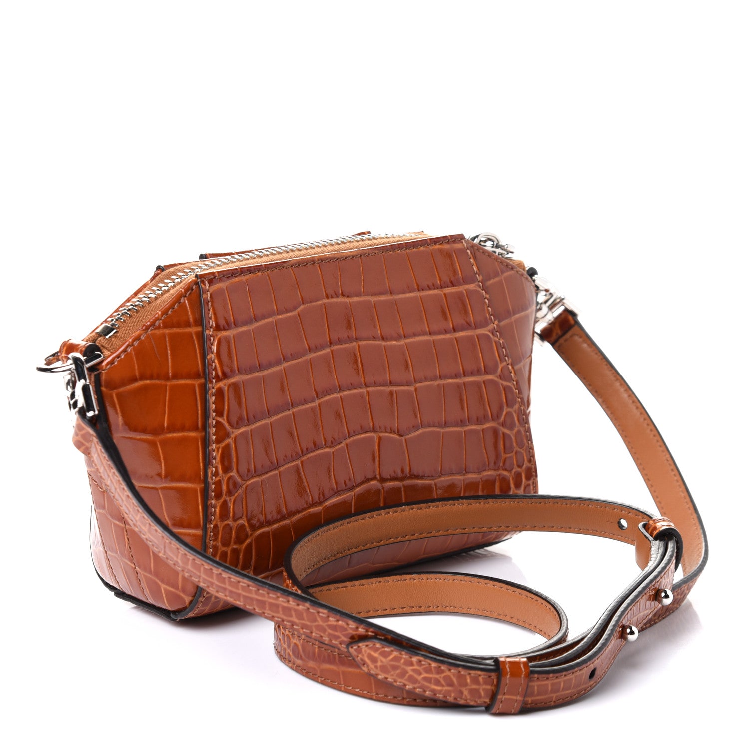 Givenchy Calfskin Crocodile Embossed Nano Antigona Tan 4 of 8