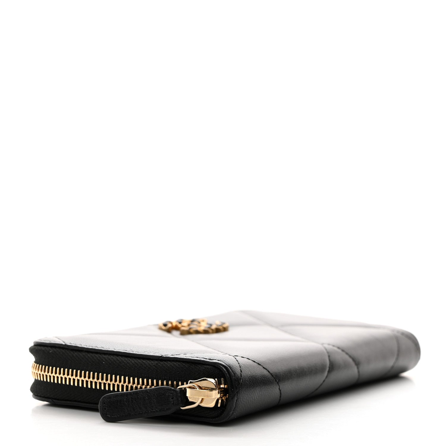 Chanel Lambskin Quilted 19 Long Zipped Around Wallet Black 4 of 9