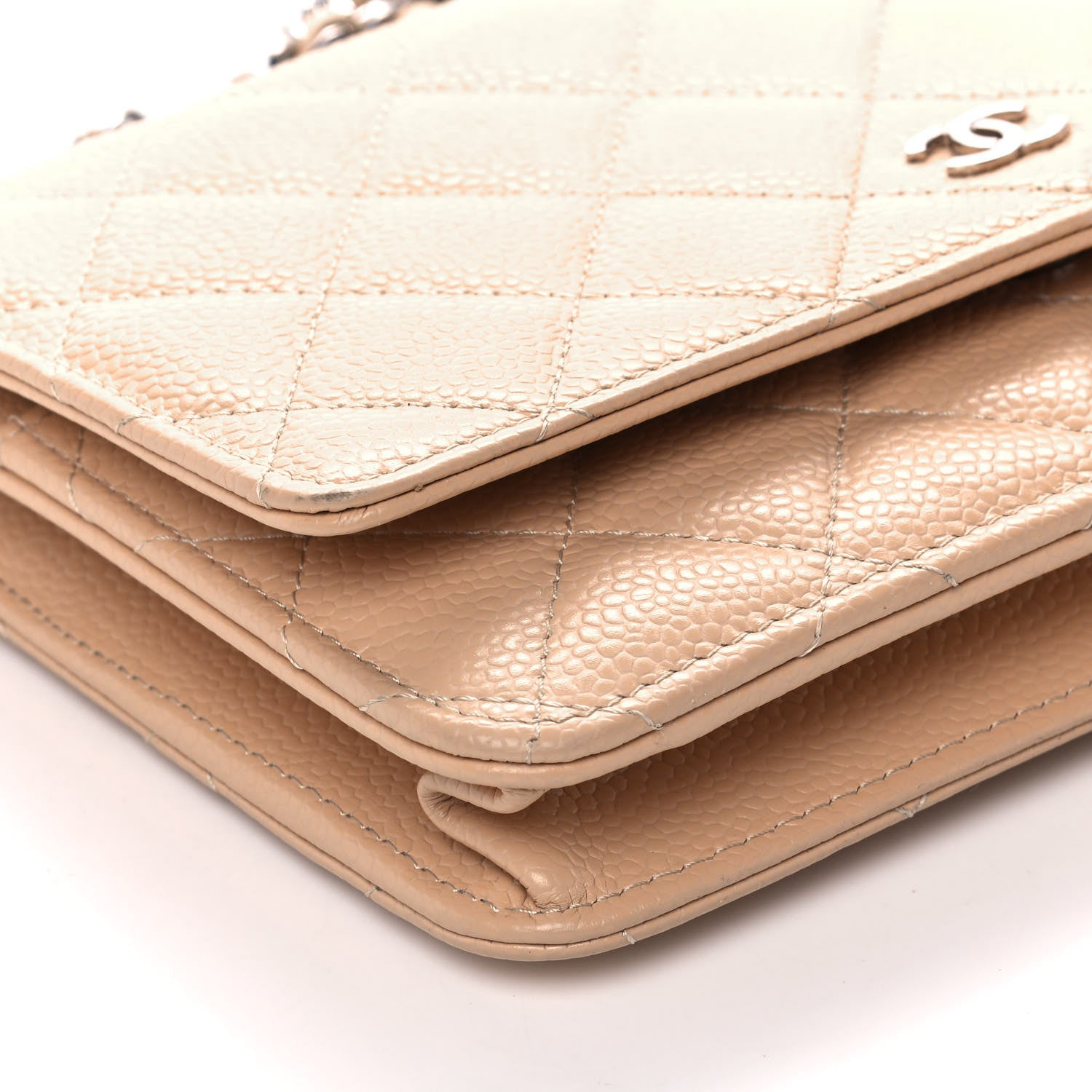 Chanel Caviar Quilted Wallet On Chain WOC Beige 9 of 10